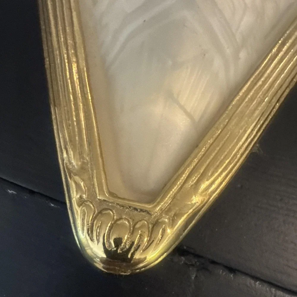Pair Art‎ Deco Revival Wired Wall Sconce, Frosted Shell Slip Shade, A+ Condition